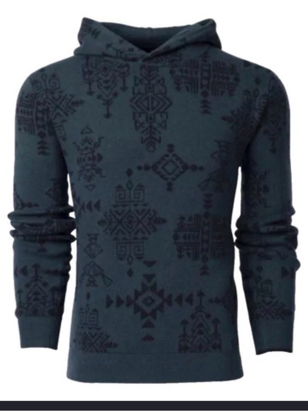 Greyson Koko Southwest Wool- Cashmere Hooded Sweater